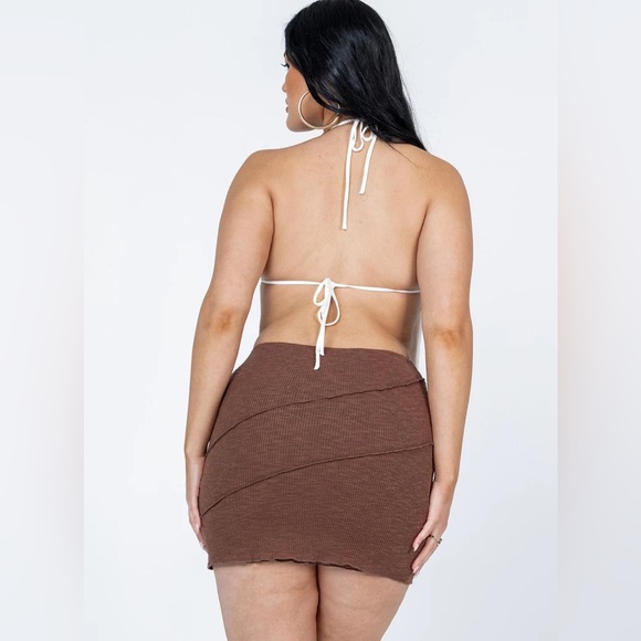 Oscar Mini Skirt Brown - Picture 5 of 10